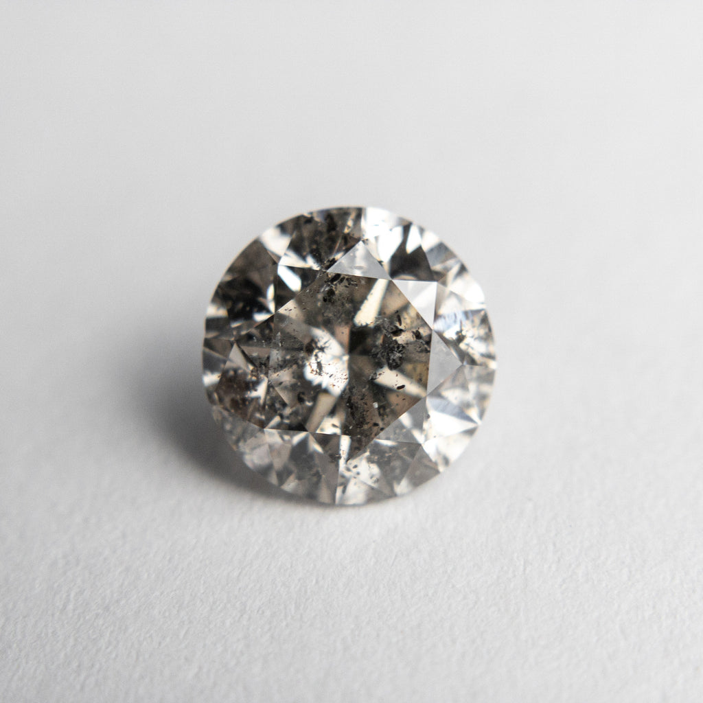2.01ct 7.90x7.75x5.17mm Champagne Salt and Pepper Round Brilliant 18673-03 - Misfit Diamonds
