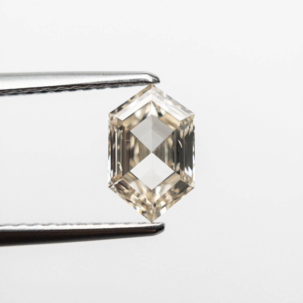 1.01ct 8.35x5.18x2.95mm SI2+ Champagne Hexagon Rosecut 18855-01 - Misfit Diamonds
